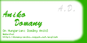 aniko domany business card