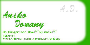 aniko domany business card